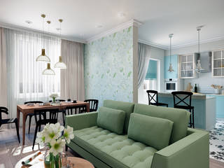 Шахматная партия, CO:interior CO:interior Phòng khách phong cách chiết trung Multicolored