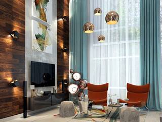 Дом в Москве (170 кв.м), ДизайнМастер ДизайнМастер Modern Living Room Beige