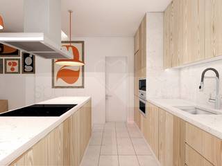 Remodelação de Apartamento em Alcântara, Lisboa, spacelovers spacelovers Kitchen