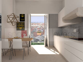 Remodelação de Apartamento na Graça, Lisboa, spacelovers spacelovers Kitchen units