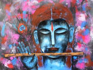 Pick Original “Lord Krishna V 1” Radha Krishna Painting from Indian Art Ideas! , Indian Art Ideas Indian Art Ideas ArtworkPictures & paintings