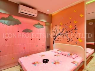 2Bhk Residence -1, icon projects inspace pvt ltd icon projects inspace pvt ltd モダンデザインの 子供部屋