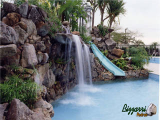 Bizzarri Pedras construção de cascatas em piscinas, Bizzarri Pedras Bizzarri Pedras Tropische Pools