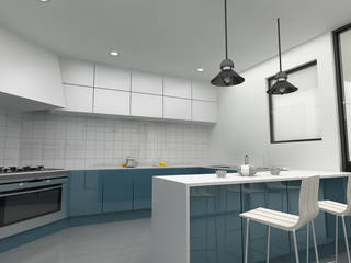 Korea - Apartment Interior Design, Yunhee Choe Yunhee Choe Phòng ăn phong cách hiện đại Blue