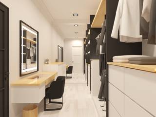 M's Bedroom, Noff Design Noff Design Ruang Ganti Gaya Skandinavia Kayu Buatan Transparent