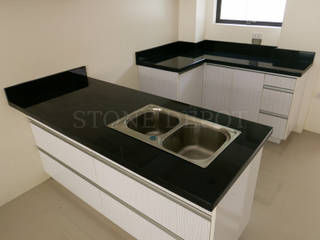 Absolute Black Granite Kitchen Countertop in Greenhills Subdivision, Mandaue City, Stone Depot Stone Depot ห้องครัว