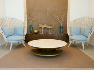 Crema Marfil Marble Table Top at Solinea Tower 1 Lobby, Stone Depot Stone Depot Pisos