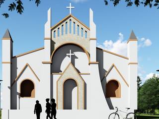 Church Design @ Bidar, Karnataka, Cfolios Design And Construction Solutions Pvt Ltd Cfolios Design And Construction Solutions Pvt Ltd