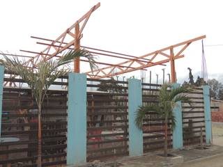 Cubierta Cafe "Sayulita"- en proceso, Van Herck-Arquitectos Van Herck-Arquitectos Tejados Madera Acabado en madera