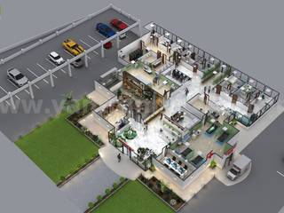 Hospital Floor Plan Concept Design By Yantram Floor Plan Designer Brussels, Yantram Animation Studio Corporation Yantram Animation Studio Corporation Powierzchnie handlowe Beton