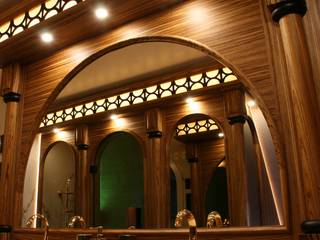 Ein Badezimmer mit Sauna, Massivholz Design GmbH Massivholz Design GmbH Kamar mandi: Ide desain interior, inspirasi & gambar Kayu Wood effect