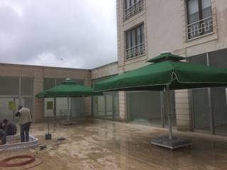ZİN D YAPI ŞEMSİYESİ, Akaydın şemsiye Akaydın şemsiye Moderner Wintergarten Aluminium/Zink Grün