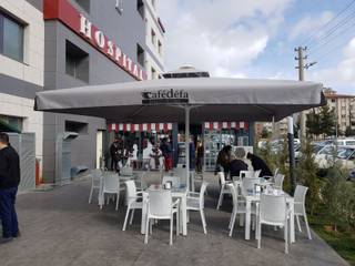 CAFE DEFA ŞEMSİYESİ, Akaydın şemsiye Akaydın şemsiye Moderne Autohäuser Aluminium/Zink Grau