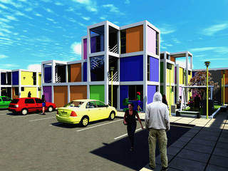 Concurso de vivienda Arkinka, Lima, CARLOS SOTO ARQUITECTO CARLOS SOTO ARQUITECTO Dormitorios de estilo moderno Concreto