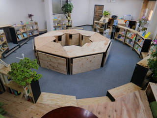 OFFICE WOLISU, INTERIOR BOOKWORM CAFE INTERIOR BOOKWORM CAFE Gewerbeflächen Holz Holznachbildung