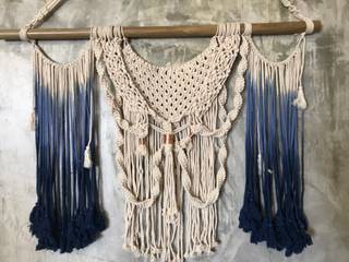 WALL HANGING, COPPER FRINGE COPPER FRINGE ラスティックデザインの ダイニング 天然繊維 ベージュ