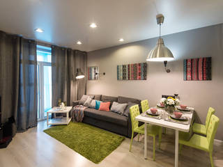 Квартира в Подмосковье 53 м2, ST-buro ST-buro Eclectic style living room