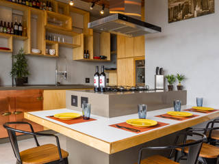 Apartamento no bairro Vila da Serra, Aptar Arquitetura Aptar Arquitetura Industrial style kitchen