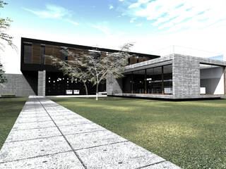 Casa MF - Alto de Chicureo, proyecto arquitek proyecto arquitek Eengezinswoning Gewapend beton Zwart