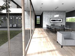 Casa MF - Alto de Chicureo, proyecto arquitek proyecto arquitek Eengezinswoning Gewapend beton Zwart