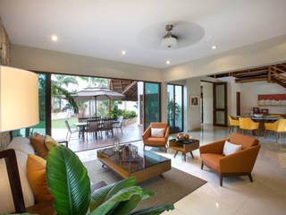 Casa GM, Heftye Arquitectura Heftye Arquitectura Moderne Wohnzimmer Keramik Mehrfarbig
