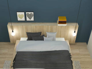 Poolumbau, Raum und Mensch Raum und Mensch Modern style bedroom Wood Blue