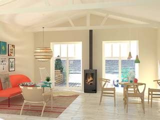 Ferienhaus, Raum und Mensch Raum und Mensch Commercial spaces Wood Yellow