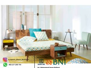set kamar tidur minimalis retro, jeparahousefurniture jeparahousefurniture Minimalist bedroom Wood Wood effect