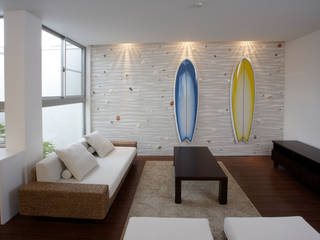 アジアンリゾート 貝の浜, 建築設計事務所 KADeL 建築設計事務所 KADeL Mediterranean style living room