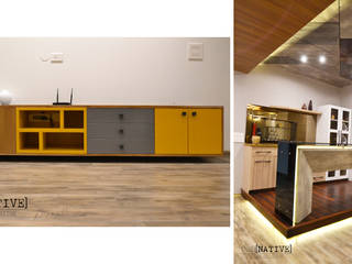 Apartment | Indirapuram, Inno[NATIVE] Design Collective Inno[NATIVE] Design Collective Livings de estilo moderno