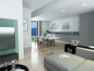Villa a Schiera in Via Sandro Pertini Dicomano, Studio Bennardi - Architettura & Design Studio Bennardi - Architettura & Design Modern living room