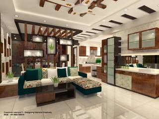 2bhk Flat Interior @Merlin Residency Rajarhat Kolkata , Creazione Interiors Creazione Interiors Modern Oturma Odası