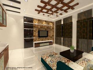 2bhk Flat Interior @Merlin Residency Rajarhat Kolkata , Creazione Interiors Creazione Interiors Modern Oturma Odası