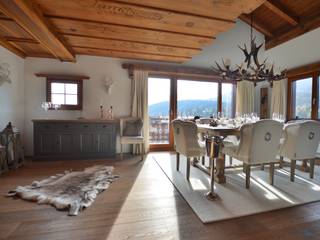 Chalet mit Alpen Flair, Select Living Interiors Select Living Interiors Salas de jantar rústicas Madeira Acabamento em madeira