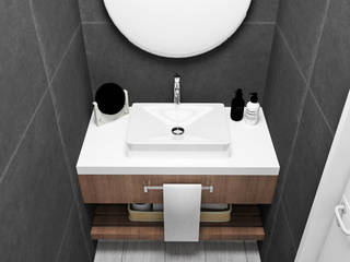 BAÑO EN SUITE, JACH JACH 미니멀리스트 욕실 우드 우드 그레인