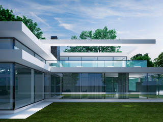 Проект современного дома с панорамным остеклением, Way-Project Architecture & Design Way-Project Architecture & Design Minimalist houses