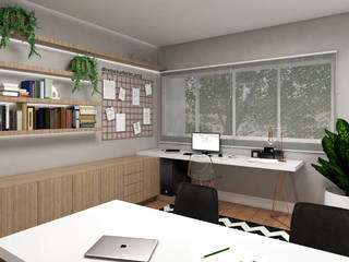 Home Office, Rebeka Ferle Maske Rebeka Ferle Maske Moderne studeerkamer MDF