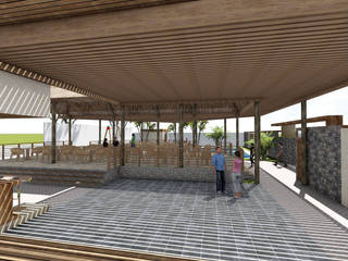 REstaurant Campestre en Mochumí- Lambayeque, Kiuva arquitectura y diseño Kiuva arquitectura y diseño Konservatori Gaya Rustic Bambu Wood effect