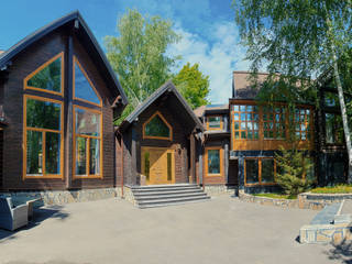Log House Extension in Russia, Orkun Indere Interiors Orkun Indere Interiors Chalés e casas de madeira