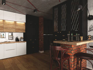 кухня под кодовым названием "Смуглянка", Diveev_studio#ZI Diveev_studio#ZI Industrial style kitchen