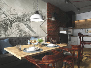 кухня под кодовым названием "Смуглянка", Diveev_studio#ZI Diveev_studio#ZI Industrial style kitchen