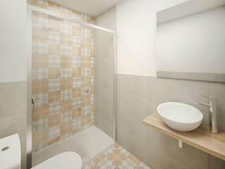 Proyecto de reforma de baños en Granollers, Grupo Inventia Grupo Inventia Mediterranean style bathrooms Tiles