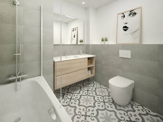 Proyecto de reforma de baños en Granollers, Grupo Inventia Grupo Inventia Mediterranean style bathroom Tiles