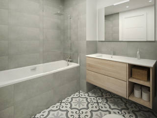 Proyecto de reforma de baños en Granollers, Grupo Inventia Grupo Inventia Mediterranean style bathrooms Tiles