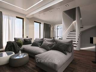 Town house, GraniStudio GraniStudio Salas de estar minimalistas