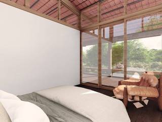 Casa de Campo AN, ArqClub - Studio de Arquitetura ArqClub - Studio de Arquitetura Bedroom لکڑی Wood effect