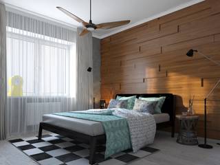 Лучшее интерьерное решение в деталях, Natalia Iksanova Natalia Iksanova Scandinavian style bedroom Engineered Wood Transparent