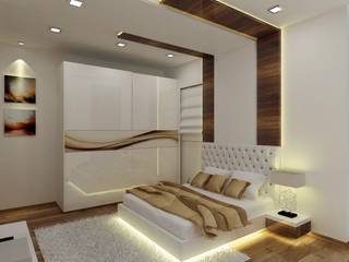 2 BHK at Mumbai, A Design Studio A Design Studio Modern style bedroom Wood Wood effect