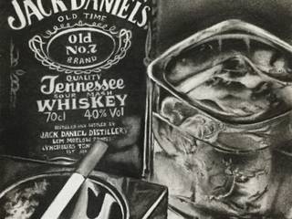Buy “Whiskey” Charcoal Drawing Online, Indian Art Ideas Indian Art Ideas ArtworkPictures & paintings
