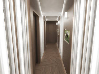 Half & Half Circle Residenence, TheeAe Architects TheeAe Architects Modern Corridor, Hallway and Staircase